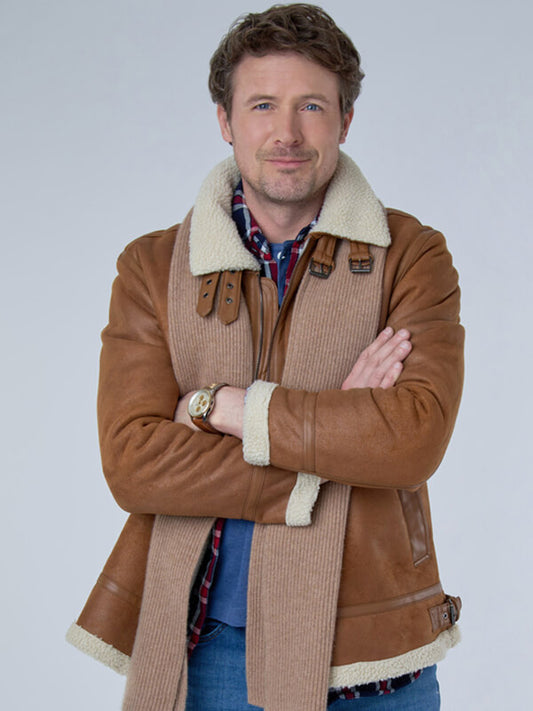 Believe in Christmas John Reardon Brown Leather Jacket