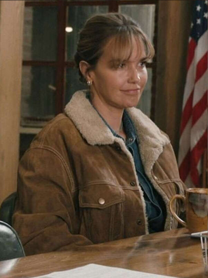 Belle Skinner Marshals S01 Suede Shearling Jacket