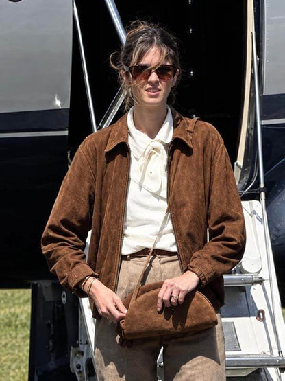 Benedetta Porcaroli The Gentlemen S02 Suede Leather Jacket