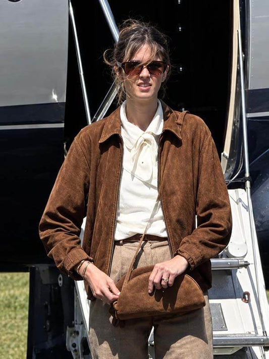 Benedetta Porcaroli The Gentlemen S02 Suede Leather Jacket