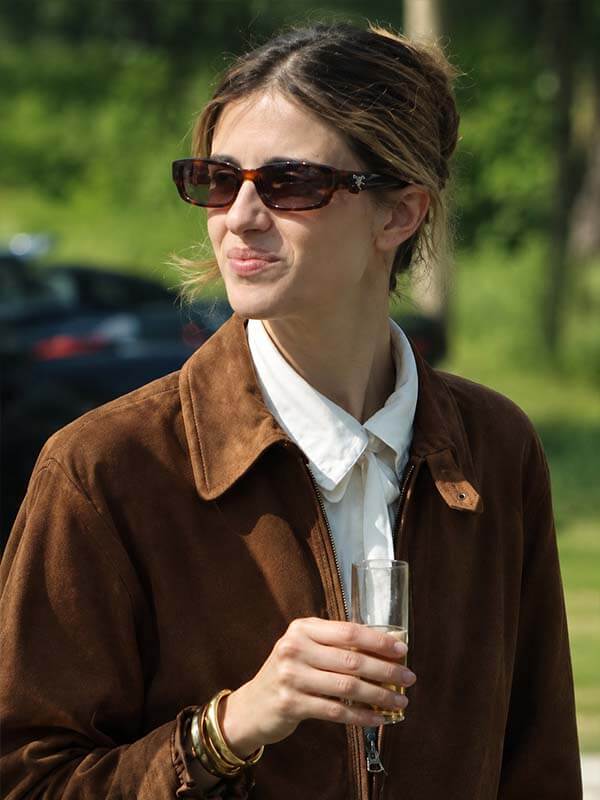 Benedetta Porcaroli The Gentlemen S02 Suede Leather Jacket