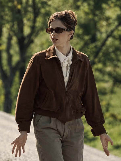Benedetta Porcaroli The Gentlemen S02 Suede Leather Jacket