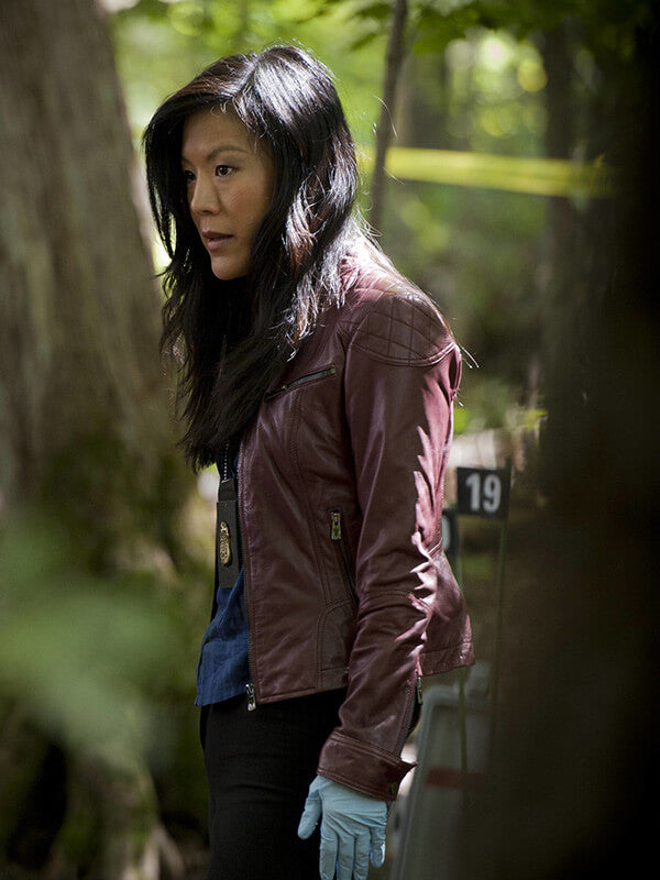 Beverly Katz Hannibal S01 Maroon Leather Jacket