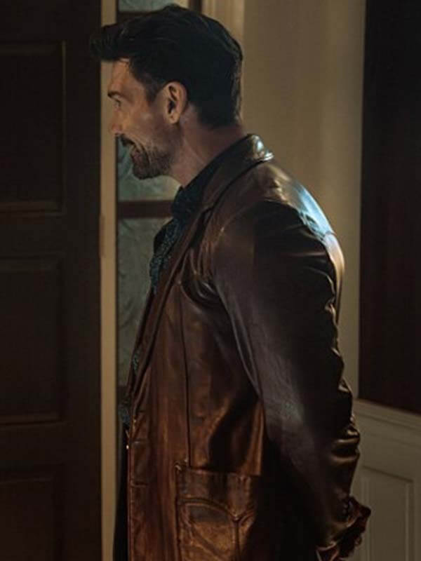 Bill Bevilaqua Tulsa King Brown Leather Blazer