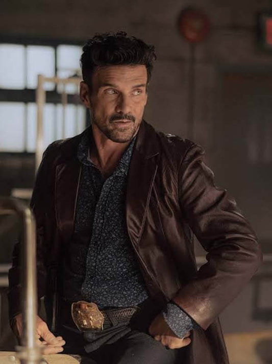 Bill Bevilaqua Tulsa King Brown Leather Blazer