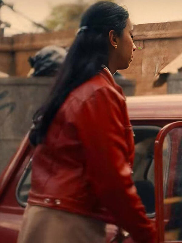 Black Mirror S06 Nida Huq Red Leather Jacket