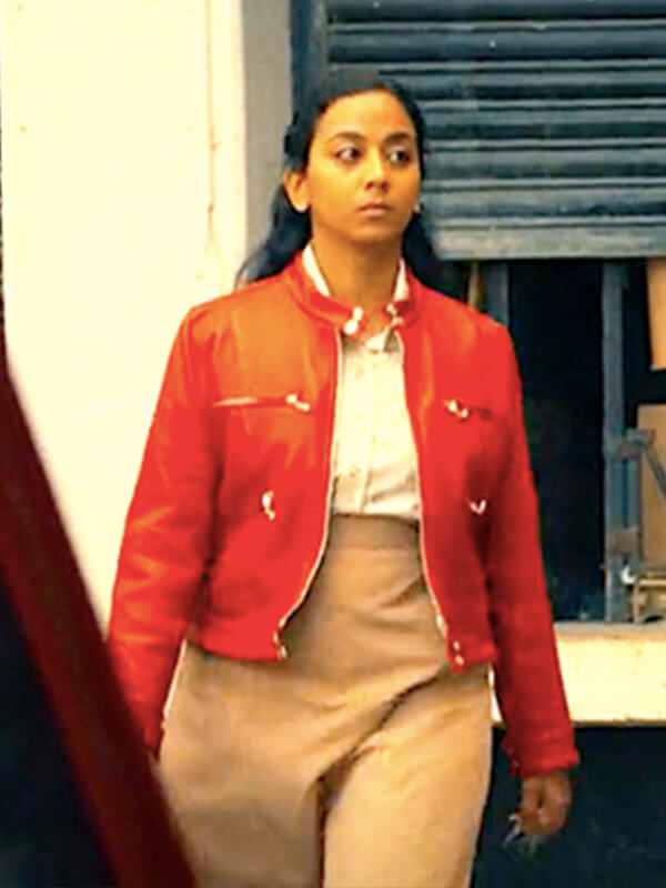 Black Mirror S06 Nida Huq Red Leather Jacket