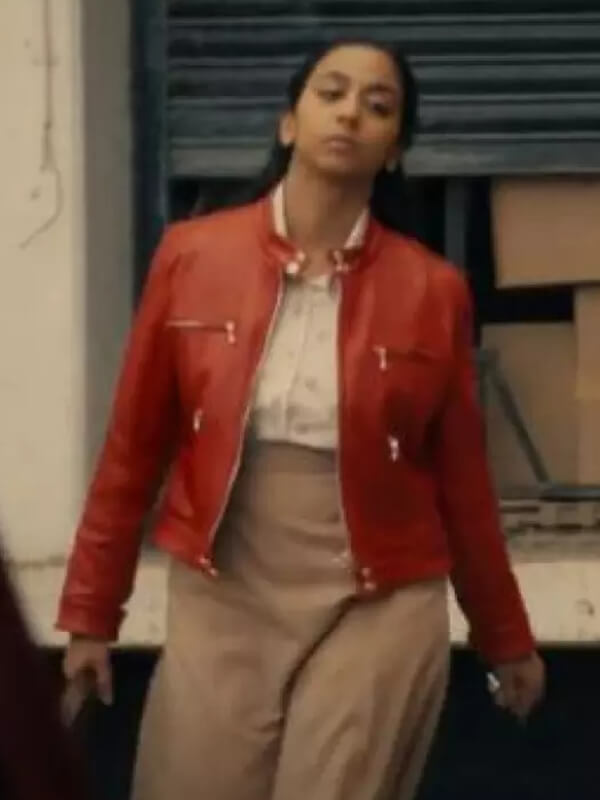 Black Mirror S06 Nida Huq Red Leather Jacket