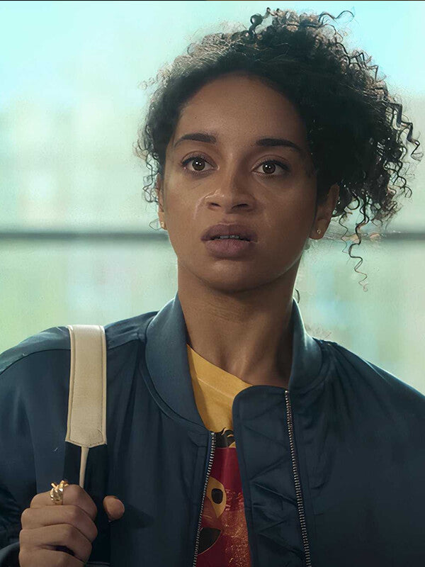 Black Mirror S07 Siena Kelly Blue Bomber Jacket