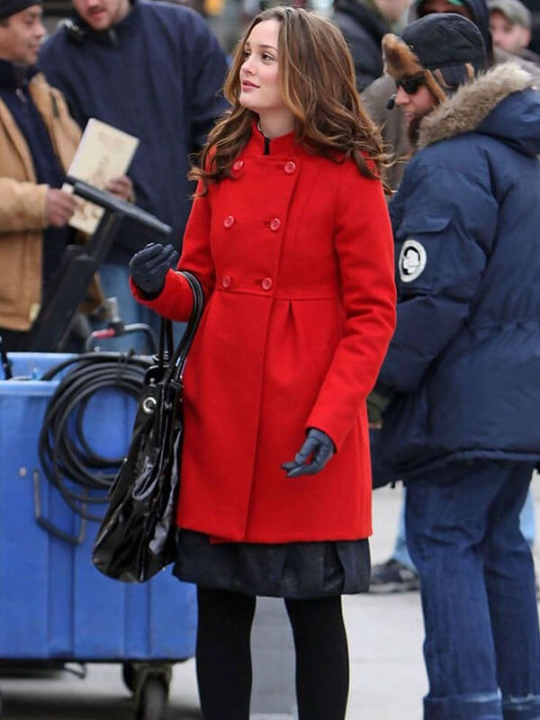 Blair Waldorf Gossip Girl Red Wool Coat