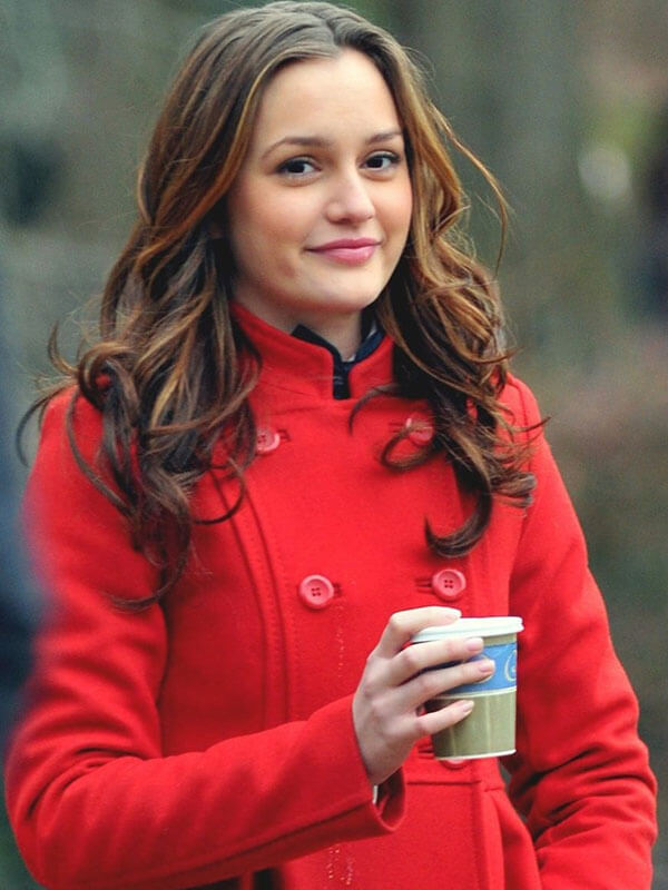 Blair Waldorf Gossip Girl Red Wool Coat