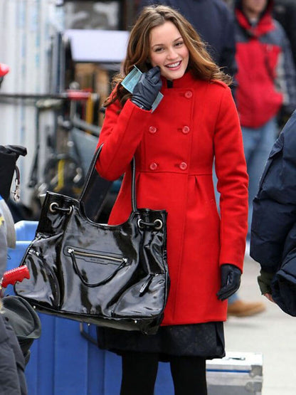 Blair Waldorf Gossip Girl Red Wool Coat