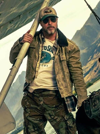 Brad Pitt Heart Of The Beast 2026 Brown Cotton Jacket