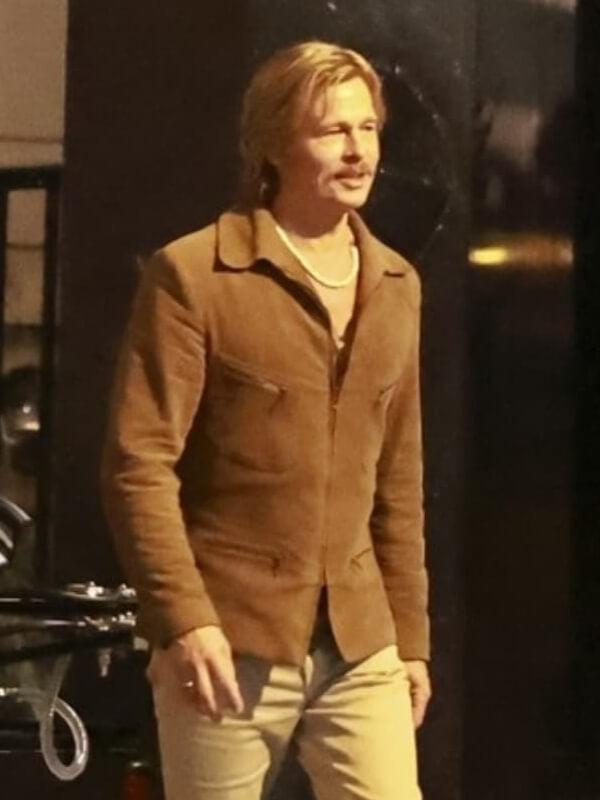 Brad Pitt The Adventures Of Cliff Booth Brown Suede Jacket