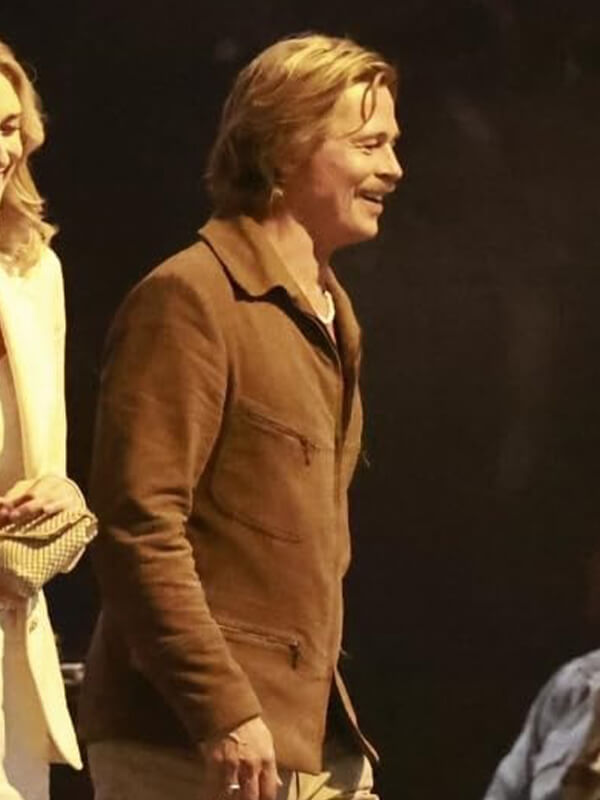 Brad Pitt The Adventures Of Cliff Booth Brown Suede Jacket