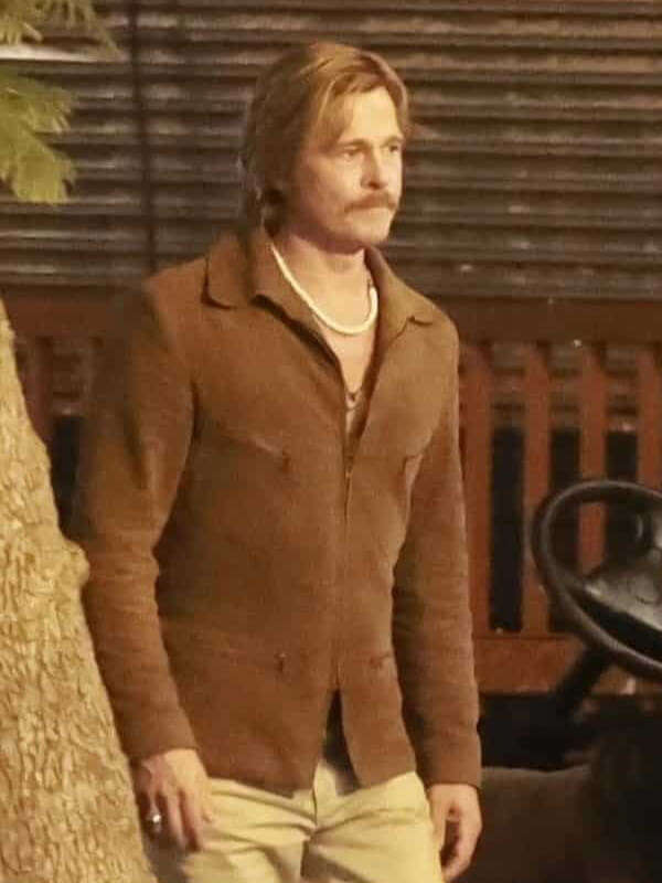 Brad Pitt The Adventures Of Cliff Booth Brown Suede Jacket