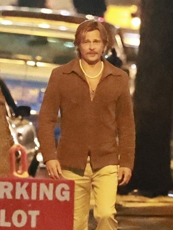 Brad Pitt The Adventures Of Cliff Booth Brown Suede Jacket