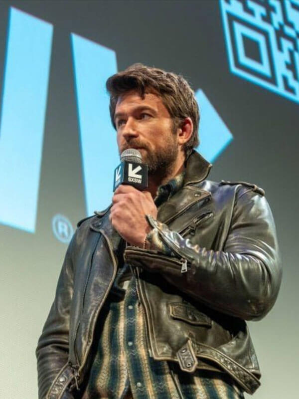 Brandon Sklenar Drop 2025 Black Biker Jacket