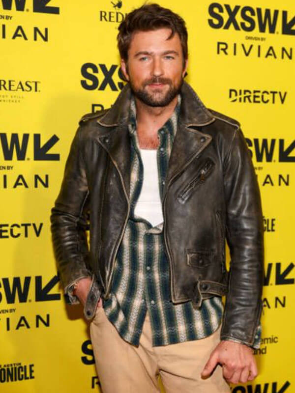 Brandon Sklenar Drop 2025 Black Biker Jacket