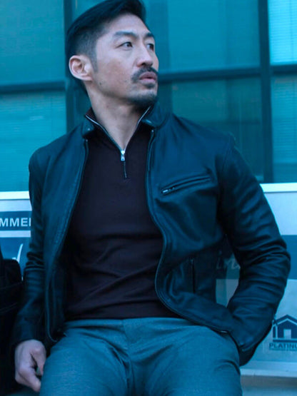 Brian Tee Reacher Quinn Black Leather Jacket