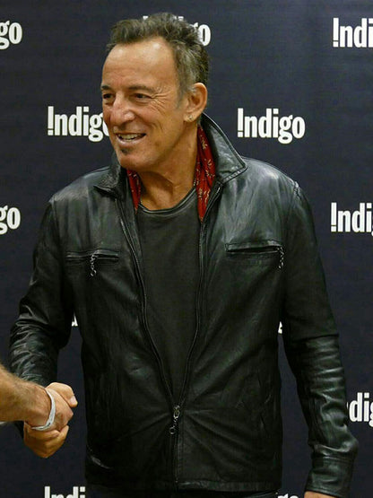 Bruce Springsteen Black Biker Leather Jacket