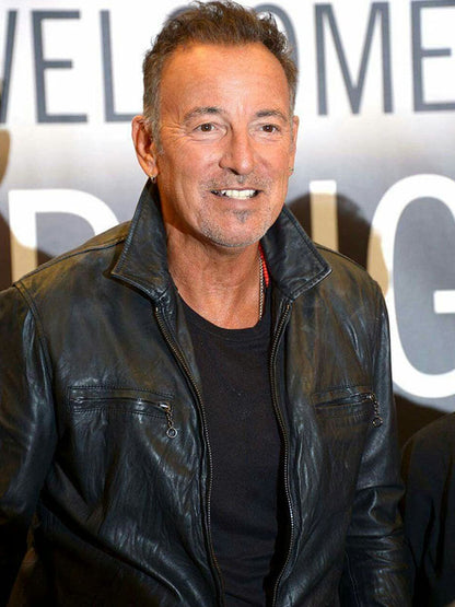 Bruce Springsteen Black Biker Leather Jacket