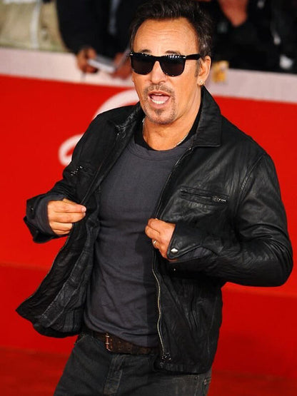 Bruce Springsteen Black Biker Leather Jacket