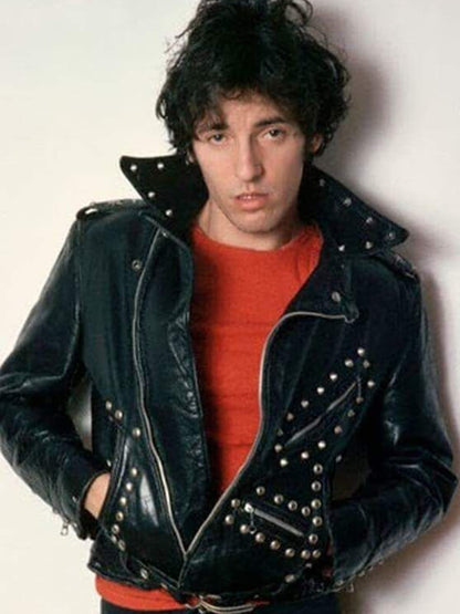 Bruce Springsteen Black Leather Studded Jacket