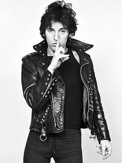 Bruce Springsteen Black Leather Studded Jacket