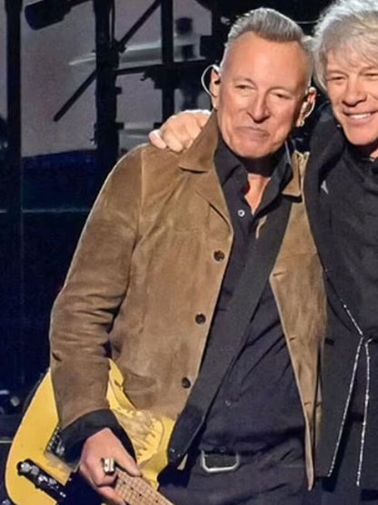Bruce Springsteen Brown Suede Leather Jacket
