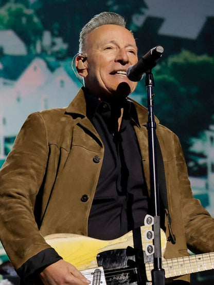 Bruce Springsteen Brown Suede Leather Jacket