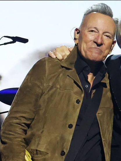 Bruce Springsteen Brown Suede Leather Jacket