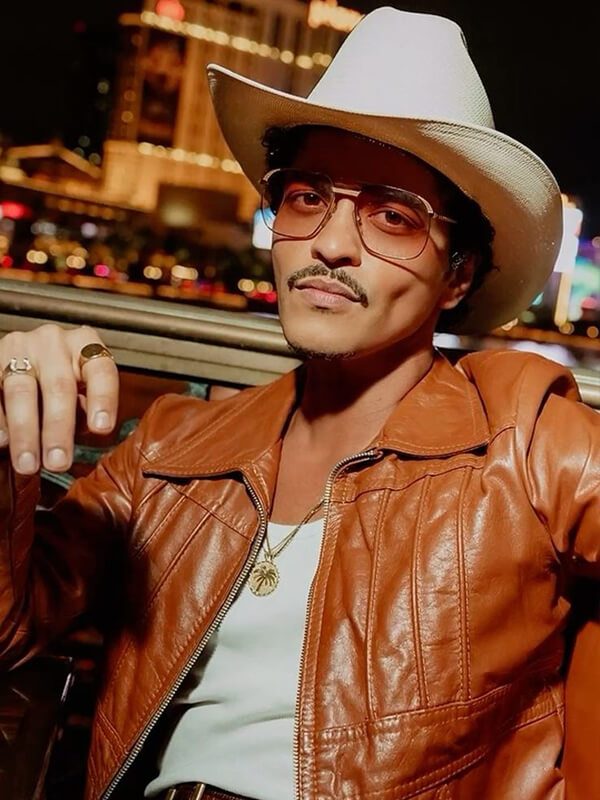Bruno Mars The Romantic Brown Leather Jacket