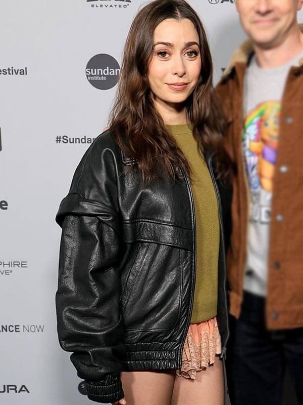 Buddy 2026 Cristin Milioti Black Leather Jacket