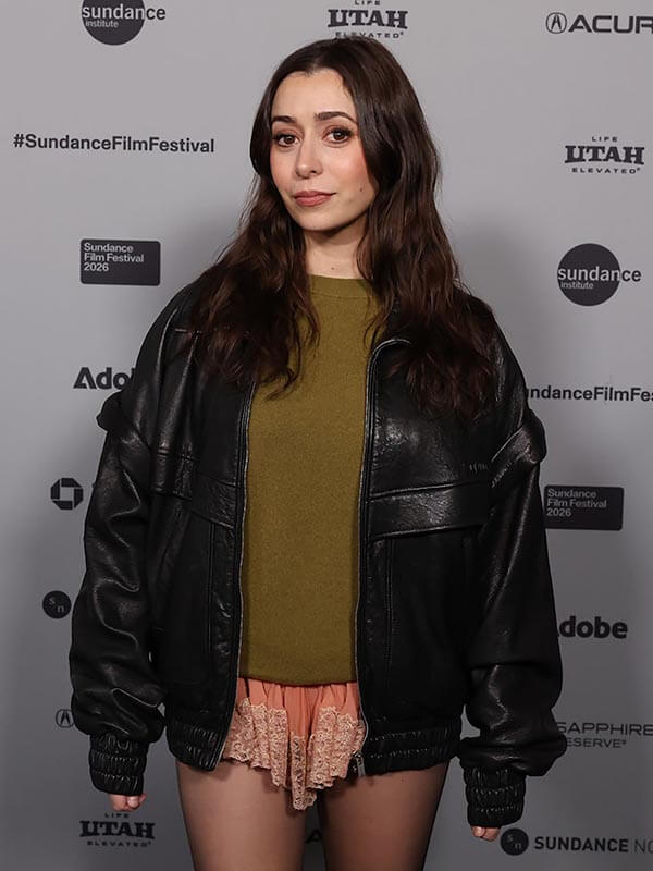 Buddy 2026 Cristin Milioti Black Leather Jacket
