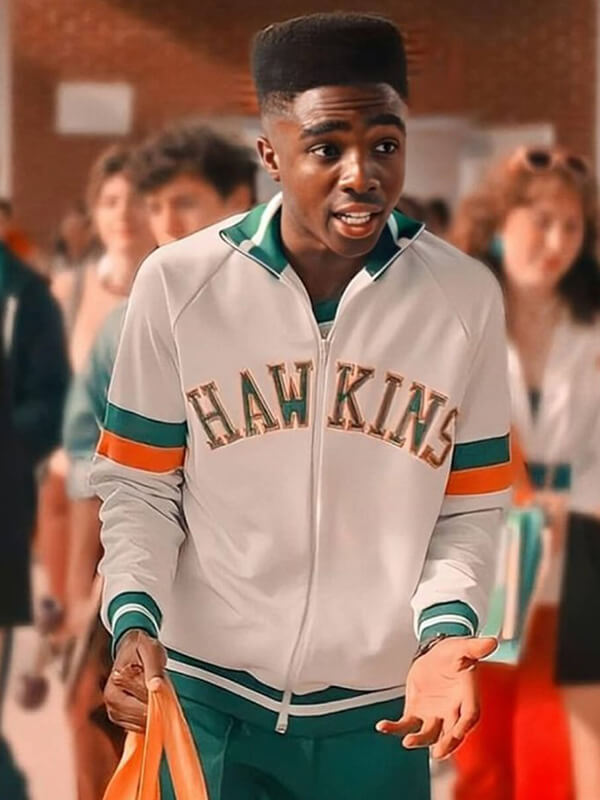 Caleb McLaughlin Stranger Things S04 Hawkins White Jacket