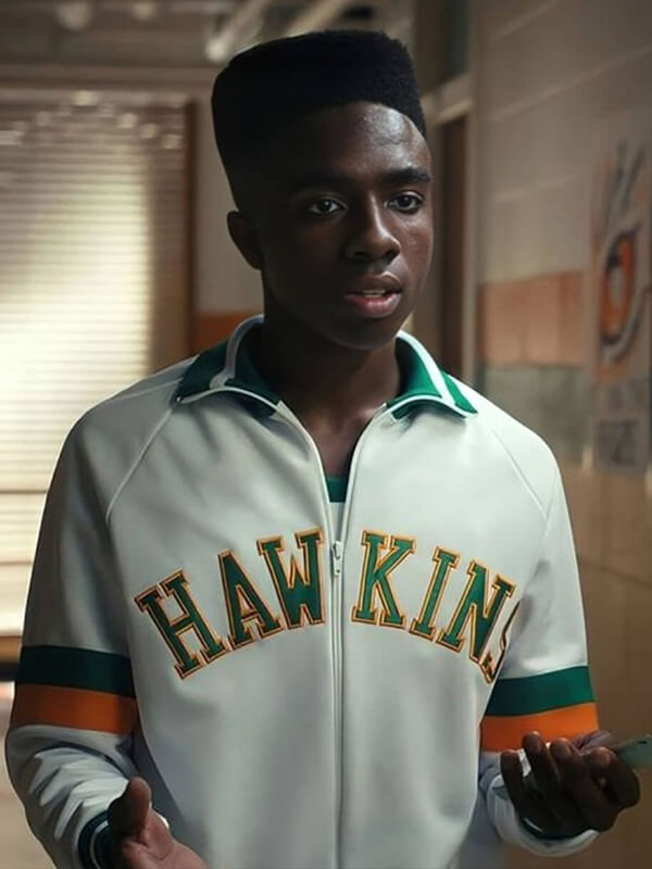 Caleb McLaughlin Stranger Things S04 Hawkins White Jacket