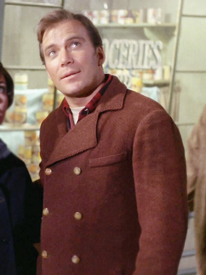 Captain James Star Trek William Shatner Brown Wool Coat