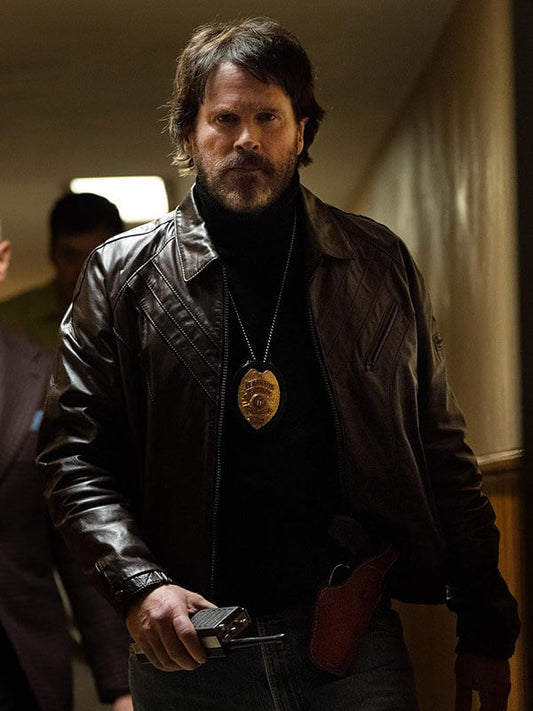 Cary Elwes Dead Man’s Wire 2025 Leather Jacket