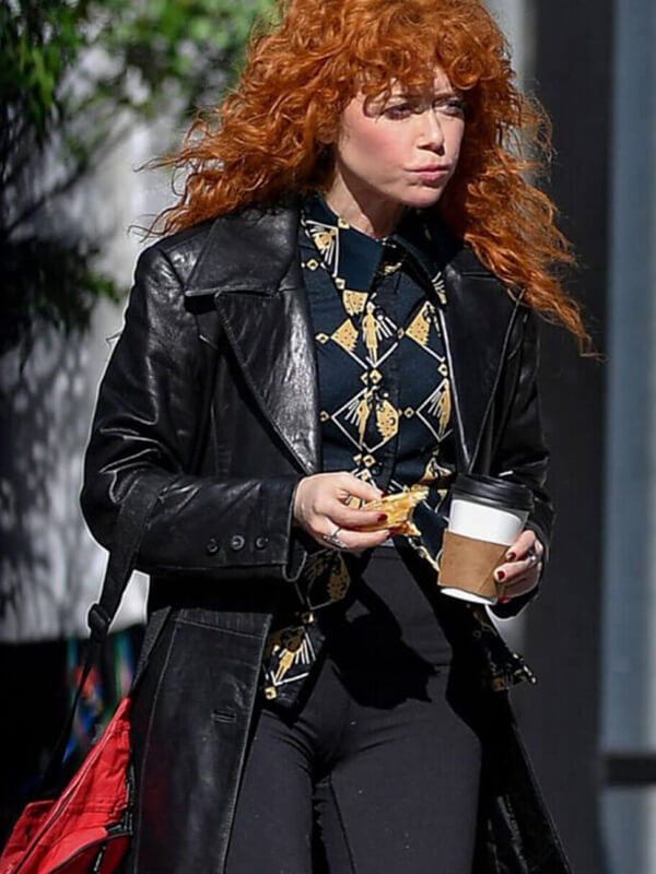 Charlie Cale Poker Face S02 Black Leather Coat
