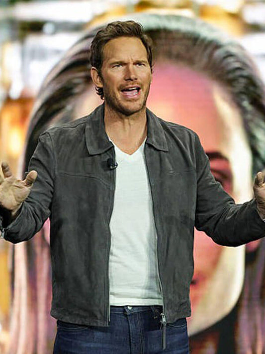 Chris Pratt Mercy at CinemaCon 2025 Grey Jacket