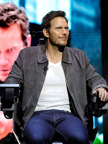 Chris Pratt Mercy at CinemaCon 2025 Grey Jacket