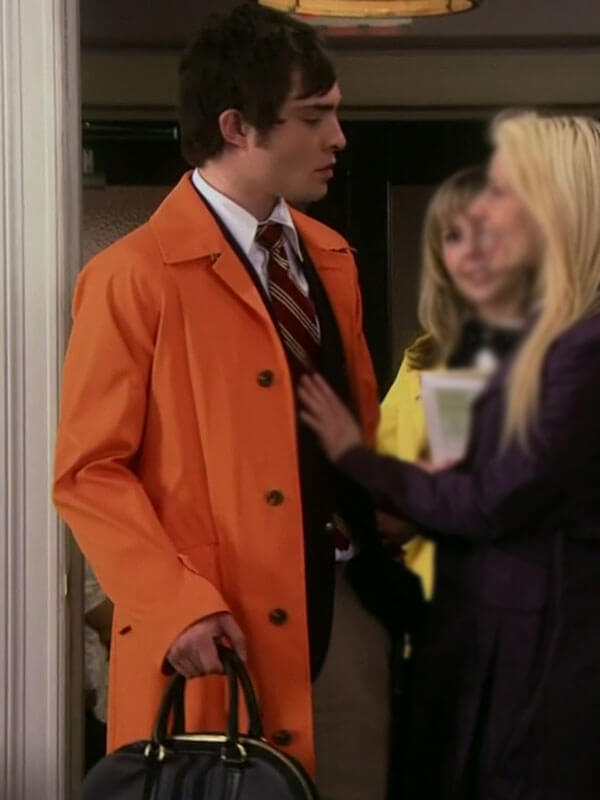 Chuck Bass Gossip Girl Orange Wool Coat