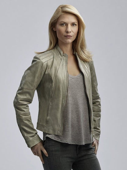 Claire Danes Homeland Series Leather Jacket