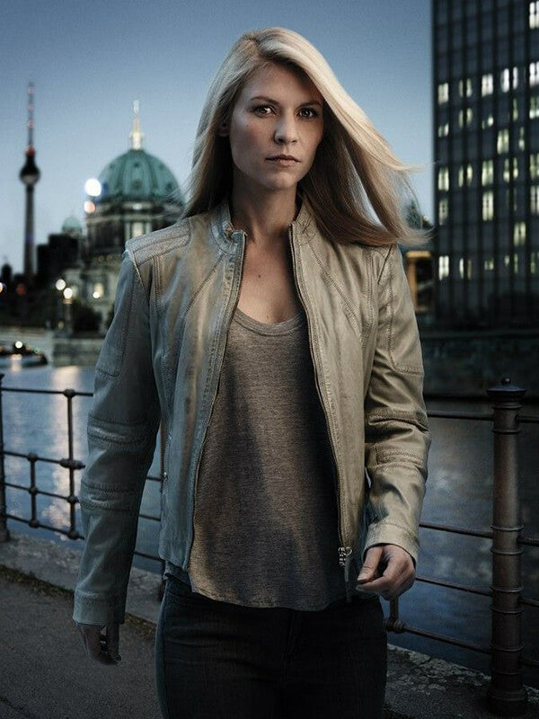 Claire Danes Homeland Series Leather Jacket