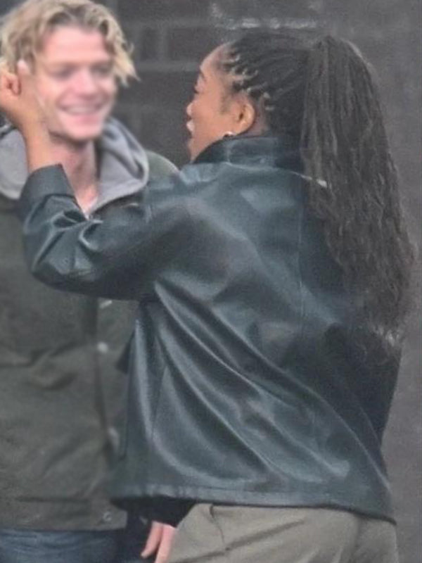 Clayface 2025 Naomi Ackie Black Leather Jacket