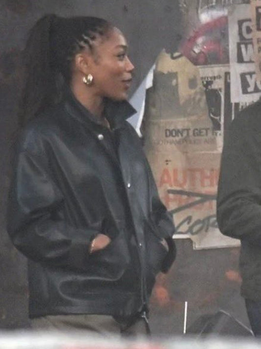 Clayface 2025 Naomi Ackie Black Leather Jacket