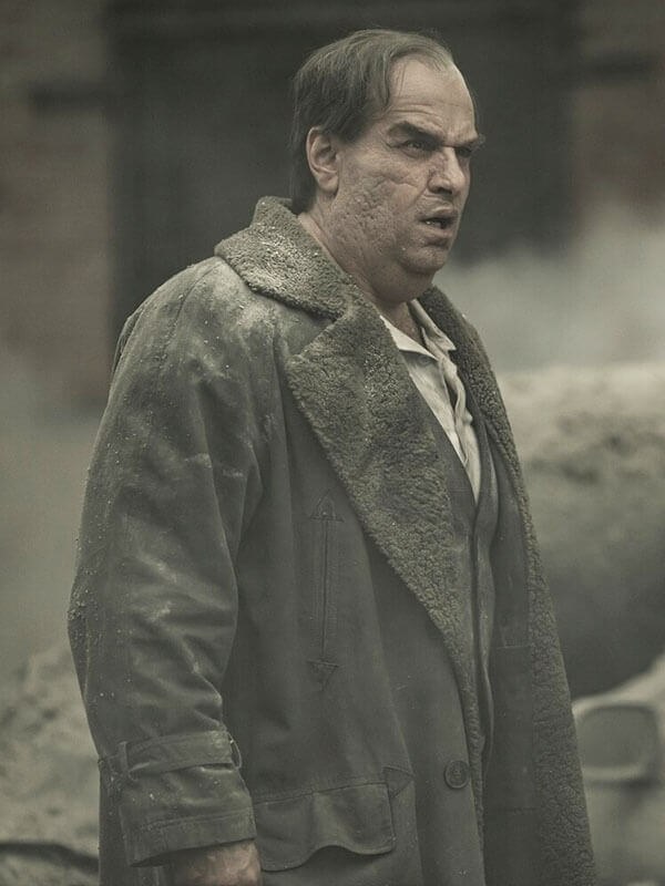 Colin Farrell The Penguin S01 Green Shearling Coat