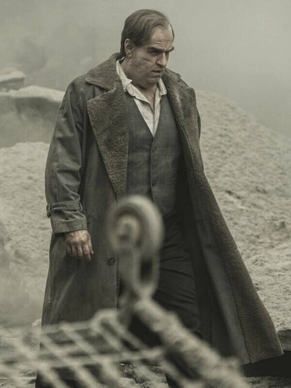 Colin Farrell The Penguin S01 Green Shearling Coat