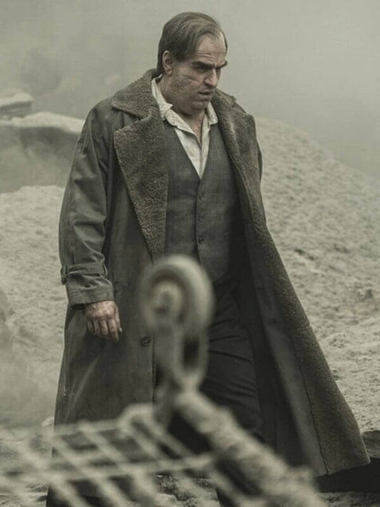 Colin Farrell The Penguin S01 Green Shearling Coat
